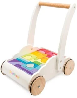 Le Toy Van – Pädagogischer Petilou Lauflernwagen „Regenbogen & Wolken“ Aus Holz Für Kleinkinder Und Babys | Für Mädchen & Jungen | Geeignet Für Kinder Ab Einem Jahr