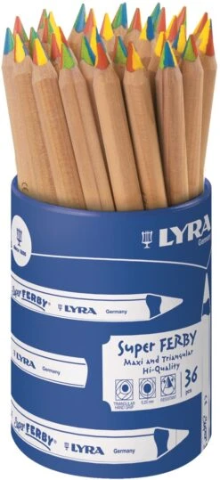 Lyra Kunststofftopf Mit 36 Lyra Super-Ferby Unlackiert 4-farbige Mine