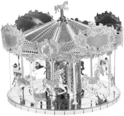 Merry Go Round: Metall Earth 3D Miniatur-Karussell-Laser-Schnitt Model Kit 2 Blatt