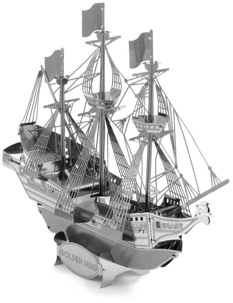Metal Earth MMS049 Golden Hind Lasergeschnittener 3D-Konstruktionsbausatz, 2 Metallplatinen, Ab 14 Jahren 5 Metal Earth MMS049 Golden Hind Lasergeschnittener 3D-Konstruktionsbausatz, 2 Metallplatinen, Ab 14 Jahren – Bild 3