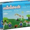 Ministeck 32579 - Mosaikbild Pferde Set 4-in-1 Spiel, Steckplatte, Ca. 500 Teile In Wiederverwendbarer Box, Ideales Geschenk Für Kreatives Spielen