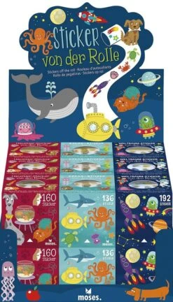 Moses Sticker Roll 3 Verschiedene Themen Tiere Meerestiere Raum