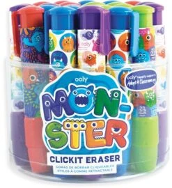 Ooly - Click It Erasers - Tub Of 24 - Monsters