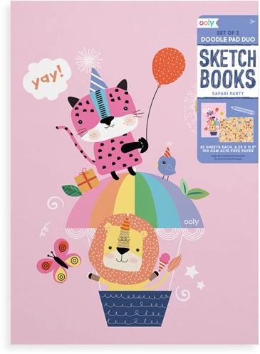 Ooly - Doodle Pad Duo Sketchbooks - Safari Party 3 Ooly - Doodle Pad Duo Sketchbooks - Safari Party