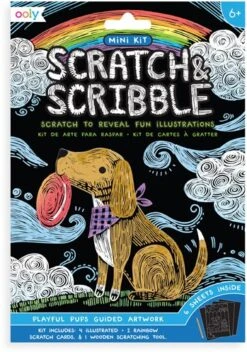 OOLY Scratch & Scribble Art Set Verspielte Welpen