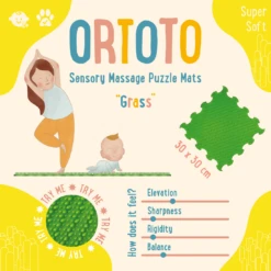 Ortoto Sensory Massage Puzzle Matte Gras Dunkelgrün -Djeco Geschaft ortoto sensory massage puzzle matte gras dunkelgruen 2