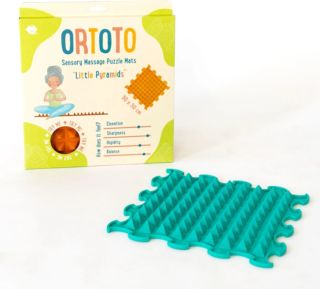 Ortoto Sensory Massage Puzzle Matte Kleine Pyramiden Meerestürkis 4 Ortoto Sensory Massage Puzzle Matte Kleine Pyramiden Meerestürkis – Bild 2