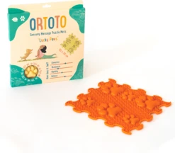 Ortoto Sensory Massage Puzzle Matte Lucky Paws Kürbis Orange -Djeco Geschaft ortoto sensory massage puzzle matte lucky paws kuerbis orange 2