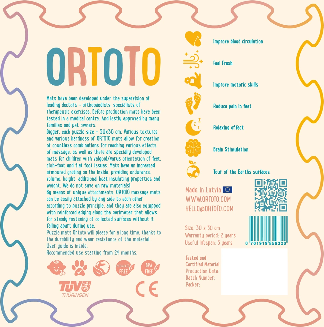 Ortoto Sensory Massage Puzzle Matte Lucky Paws Seetürkis 5 Ortoto Sensory Massage Puzzle Matte Lucky Paws Seetürkis – Bild 3