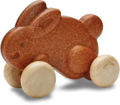 Plan Toys Holzkaninchen Auf Rädern - Braun