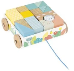 Janod Pure Nachziehwagen Mit Steinen (16 Stück)