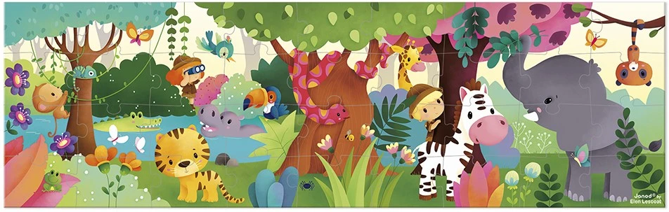 Janod Puzzlekoffer Panorama-Puzzle ''Dschungel'' 4 Janod Puzzlekoffer Panorama-Puzzle ''Dschungel'' – Bild 2