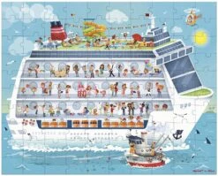 Janod Puzzlekoffer "Kreuzfahrt Tag & Nacht" Doppelpuzzle 200 Und 100 Teile -Djeco Geschaft puzzlekoffer quot kreuzfahrt tag nacht quot doppelpuzzle 200 und 100 teile 3