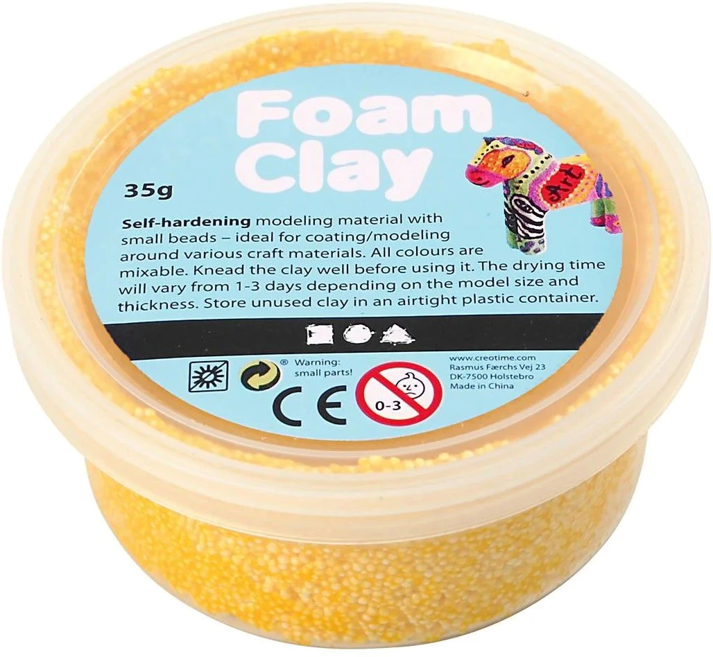 Schaumstoff Ton, Gelb, 35 Gr/ 1 Box 3 Schaumstoff Ton, Gelb, 35 Gr/ 1 Box