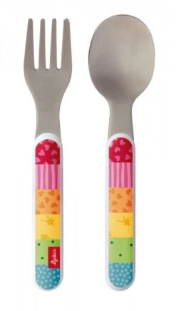 SIGIKID 24870 Besteckset Rainbow Rabbit Rainbow Rabbit Mädchen Und Jungen Besteckset Gabel&Löffel Empfohlen Ab Geburt Mehrfarbig