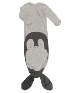 Snoozebaby Neu Geboren Kokon Grau Melange Pinguin - 3-6 Monate