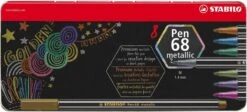 STABILO Pen 68 Metallic - Hochwertiges Filzstift-Metallic-Etui Mit 8 Farben