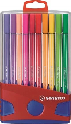 STABILO Pen 68 - Premium-Filzschreiber - ColorParade - Rot/blau - Mit 20 Farben