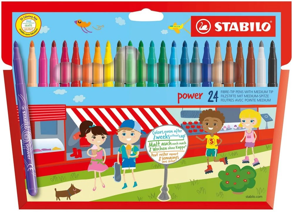 STABILO Power Filzstift Medium Mehrfarbig 24 Stück(e) 3 STABILO Power Filzstift Medium Mehrfarbig 24 Stück(e)