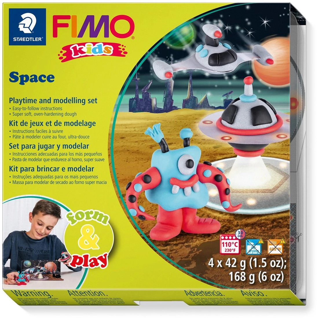 STAEDTLER 8034 17 LYST Space Monster Fimo Kids Form&play Set (superweiche, Ofenhärtende Knete, Anleitung, Wiederverschließbare Box, Set Mit 4 Blöcken, 1 Modellierstab Und 1 Spielkulisse), Mehrfarbig 3 STAEDTLER 8034 17 LYST Space Monster Fimo Kids Form&play Set (superweiche, Ofenhärtende Knete, Anleitung, Wiederverschließbare Box, Set Mit 4 Blöcken, 1 Modellierstab Und 1 Spielkulisse), Mehrfarbig