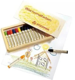 Stockmar Wachsmalstifte - 16 Farben Im Holzkasten
