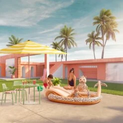 Swim Essentials Play Pool Beige Leopard - 210 Cm -Djeco Geschaft swim essentials speelzwembad beige luipaard 210 cm 3