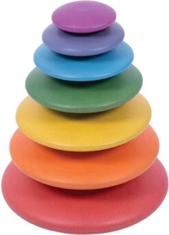 TickiT 73422 Holzknöpfe Regenbogen, Spiel Mit Offenem Ende, 7 Stück