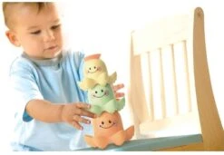 Tolo 80055 - Baby Octopus Bath Stacker - Stapelbares Badespielzeug Tintenfische, 9.5 X 9.5 X 31.8 Cm -Djeco Geschaft tolo 80055 baby octopus bath stacker stapelbares badespielzeug tintenfische 95 x 95 x 318 cm 3