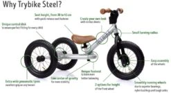 Kinderfeets Trybike Laufrad 2-in-1 Steel Schwarz Trybike Steel 2-in-1, All Black Edition -Djeco Geschaft trybike 2 en