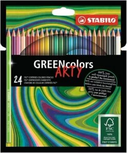 Umweltfreundlicher Buntstift - STABILO GREENcolors - ARTY - 24er Pack - Mit 24 Verschiedenen Farben