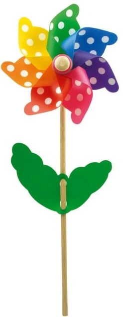 Windmühle - Regenbogen-Windmühle Mit Weißen Punkten