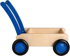 Van Dijk Toys Loop-blokkenwagen - Blauw -Djeco Geschaft zijaanzicht 1